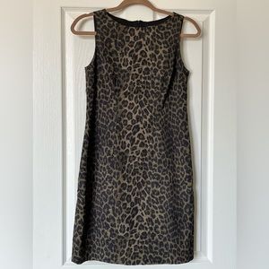 Ann Taylor Leopard Print Sheath Dress Size 4P